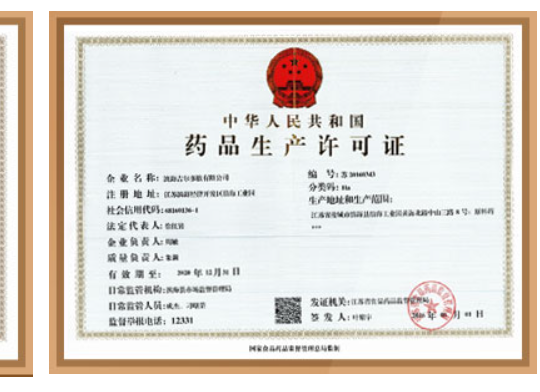 Drug Production Permit — Binhai Subsidiary